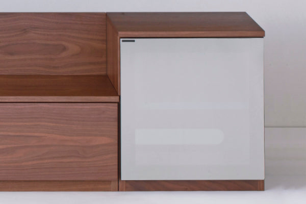 サイドキャビネット右開きハーフミラー扉エディス幅45cm