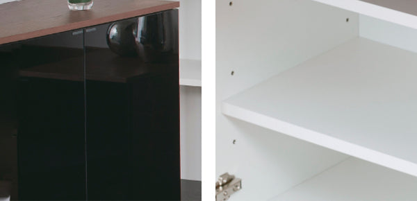 キャビネットリビング収納ブラックガラス扉エディス幅165cm