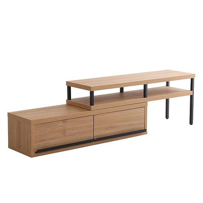 テレビ台 伸縮 ローボード ヴィンテージ調 奥行きスリム 幅100.5～190cm