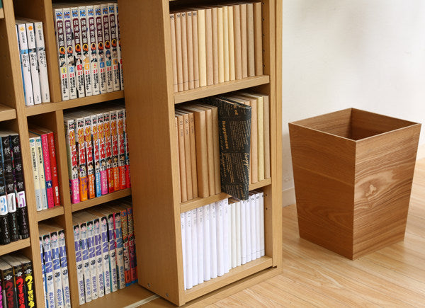 スライド本棚幅89cm4段ダブルスライド大容量収納