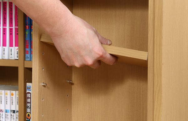 スライド本棚幅89cm4段ダブルスライド大容量収納