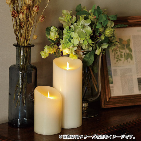 キャンドル直径9×14.4cmルミナラピラーLED