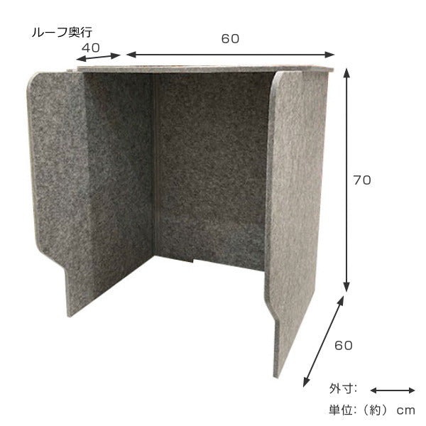 デスクトップパネル幅60cm屋根付き飛沫防止パネル仕切りパーテーション