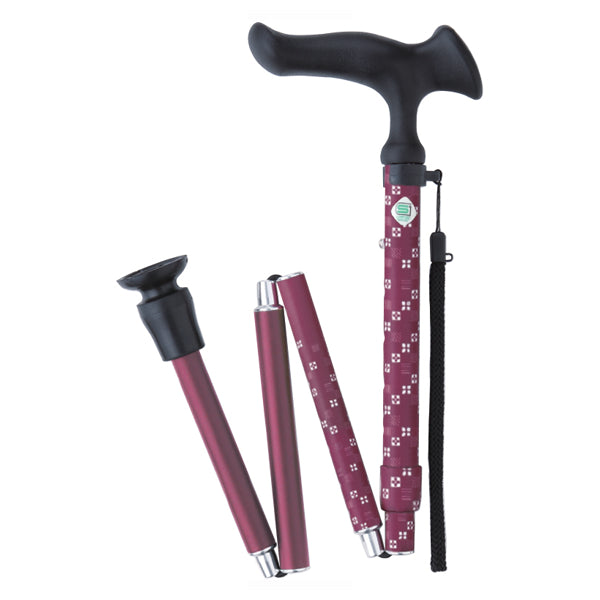 杖折りたたみ女性男性軽量おしゃれプレゼントカルガモE市松茜