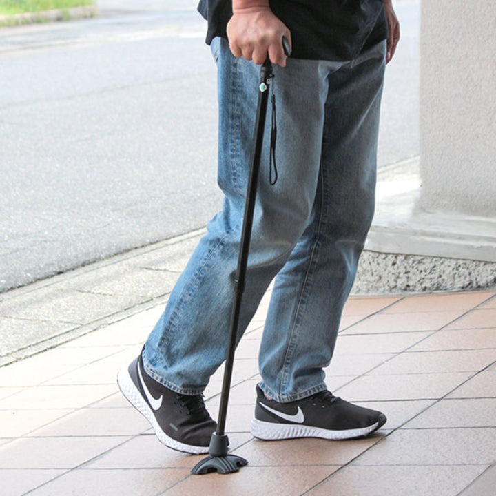 杖ステッキカルガモE4点DX伸縮男性女性自立式