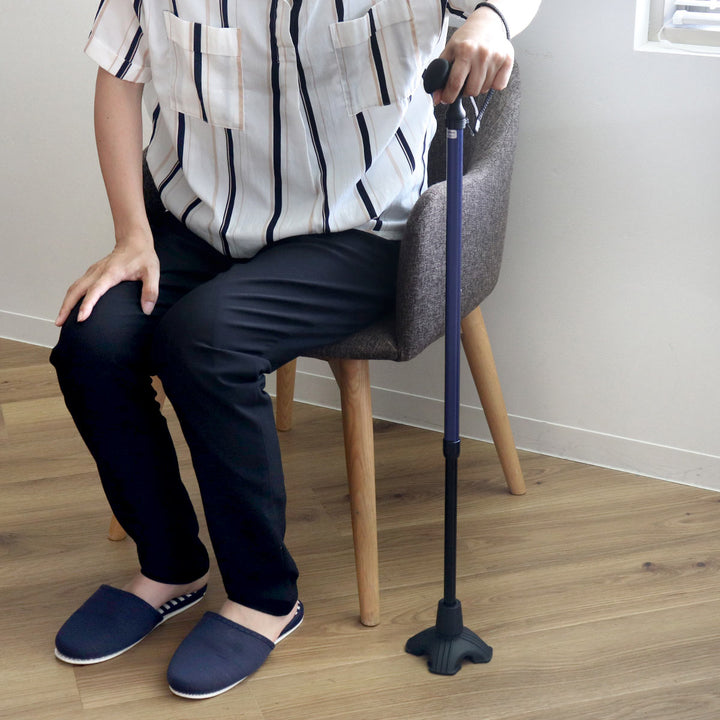 杖ステッキカルガモE4点DX伸縮男性女性自立式