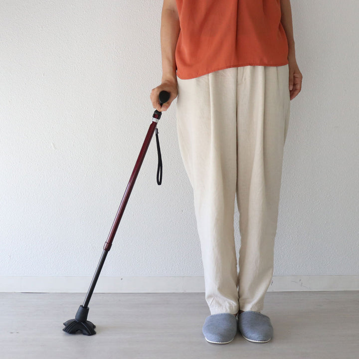 杖ステッキカルガモE4点DX伸縮男性女性自立式