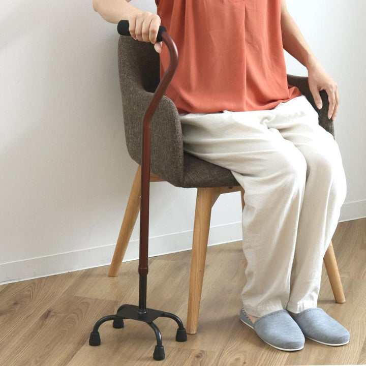 杖自立式軽量4点杖小アンバー女性男性おしゃれ