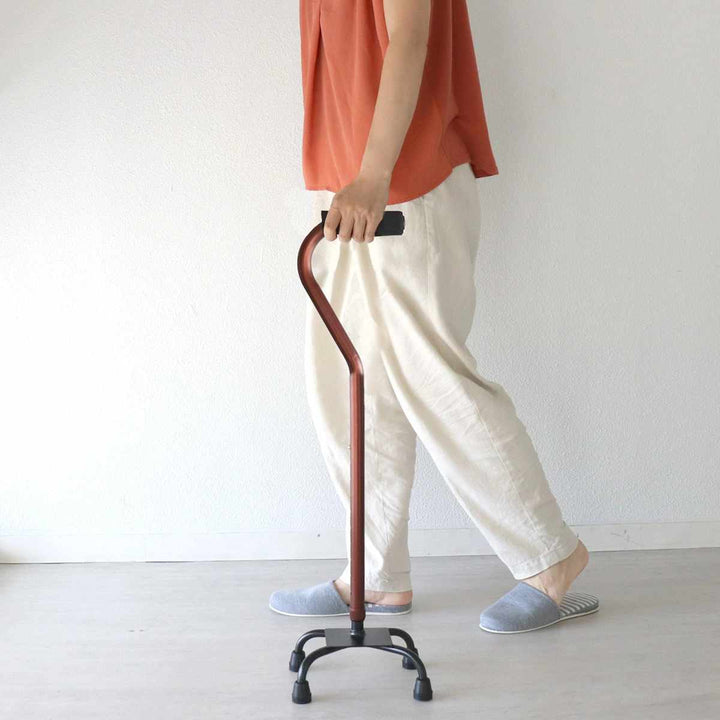 杖自立式軽量4点杖小アンバー女性男性おしゃれ