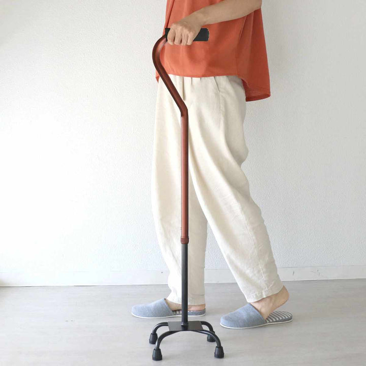 杖自立式軽量4点杖小アンバー女性男性おしゃれ