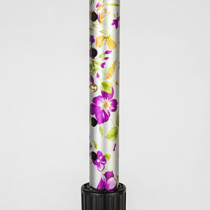 杖自立式軽量4点杖花柄すずらん女性おしゃれ