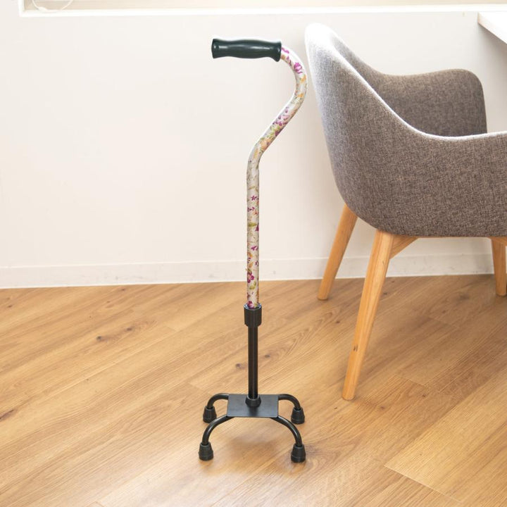 杖自立式軽量4点杖花柄すずらん女性おしゃれ