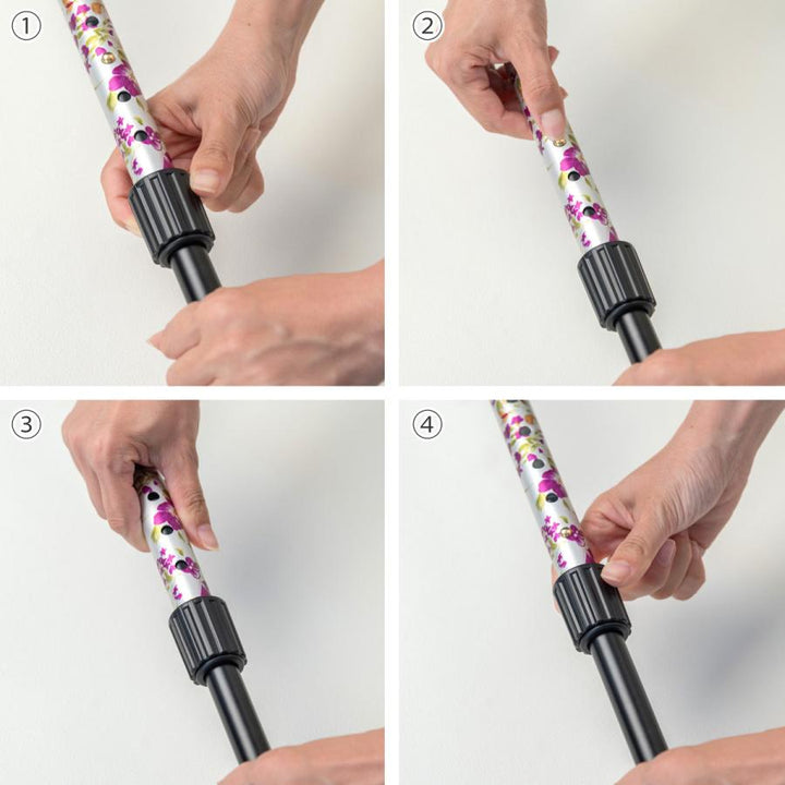 杖自立式軽量4点杖花柄すずらん女性おしゃれ