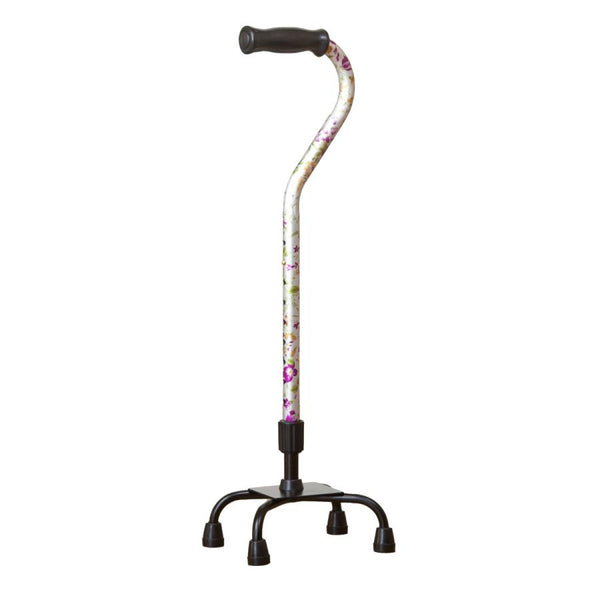 杖自立式軽量4点杖花柄すずらん女性おしゃれ