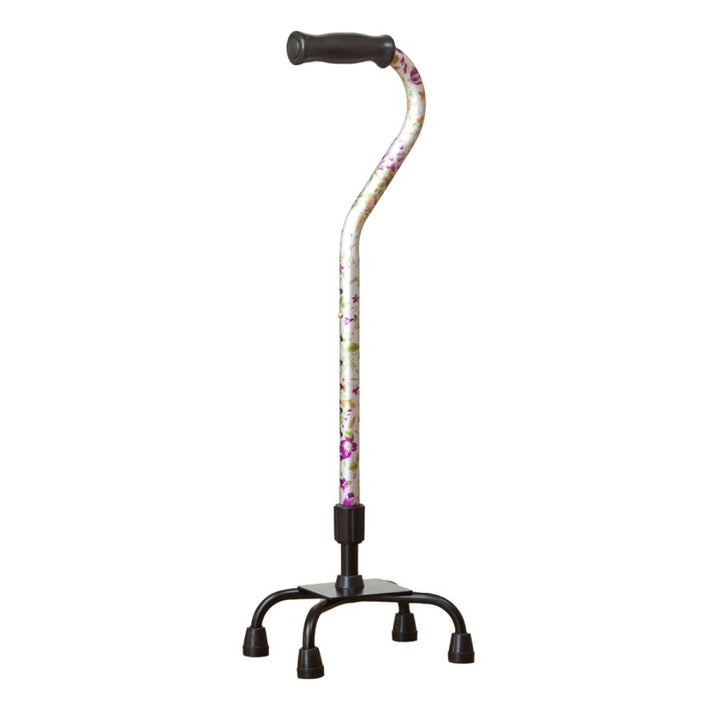 杖自立式軽量4点杖花柄すずらん女性おしゃれ