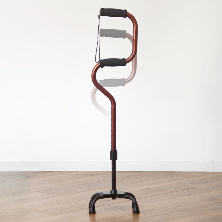 杖自立式2段型4点杖ブラウン