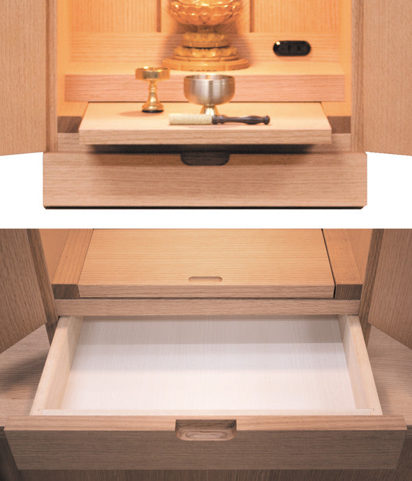 インテリア仏壇モダンデザインミニ仏壇レッドオーク突板仕上げ幅40cm