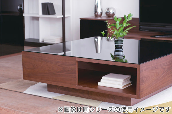 センターテーブル幅130cmedithガラス天板ラウンジテーブル木製机ローテーブル収納