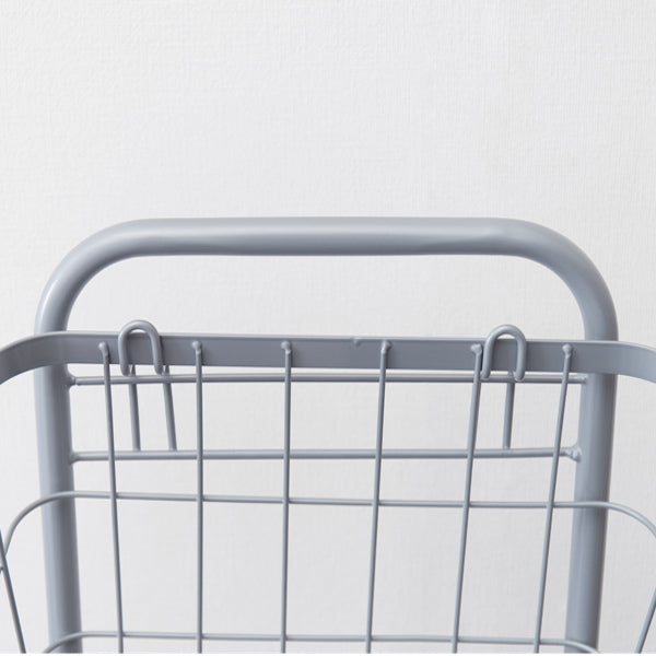 ランドリーワゴン3段スリム幅35cmスクエアバスケットランドリーラックバスケット付角型