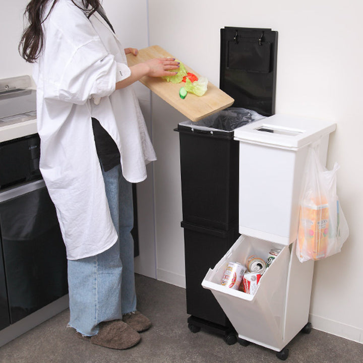 ゴミ箱分別36L2段ユニード多分別スリムペール4分別