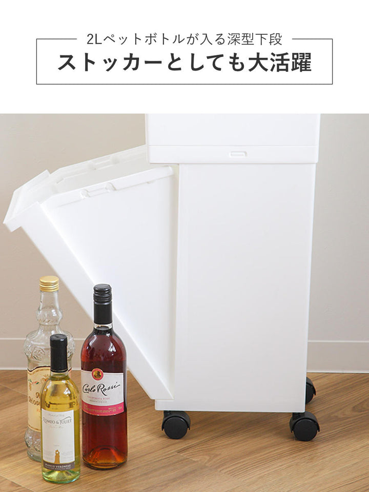 ゴミ箱分別36L2段ユニード多分別スリムペール4分別