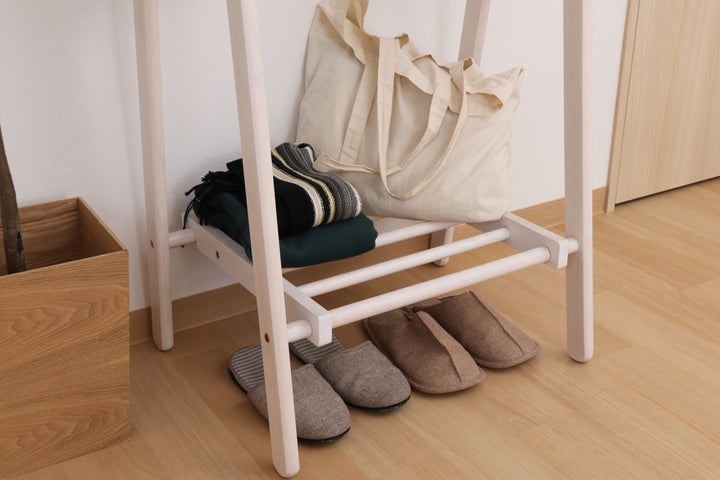 ハンガーラック幅75cm折りたたみ式天然木