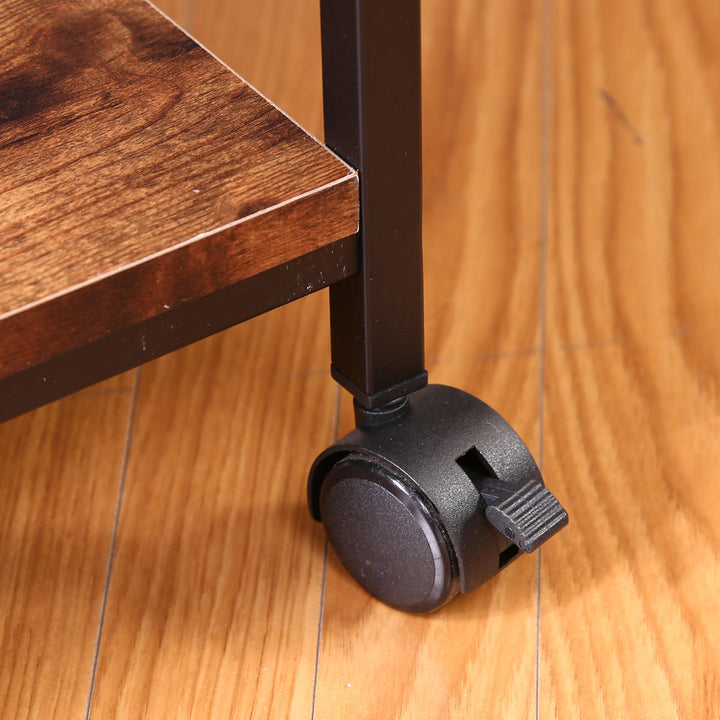 キッチンワゴン幅52cmブルックリン調スチールフレームスライドカゴ付