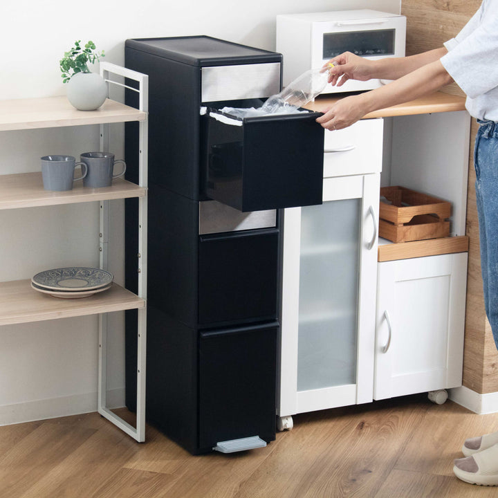 ゴミ箱55L幅25.5cm3段分別スイングステーションワイド