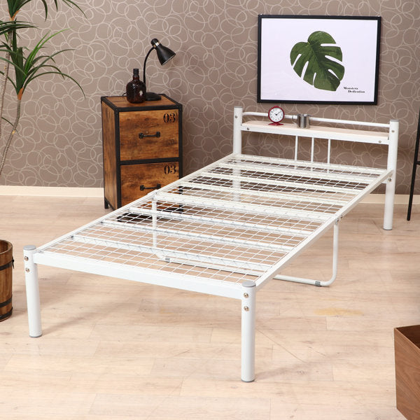 195-97cmパイプベッドシングル収納北欧風子スチール耐震 ベッドSDG