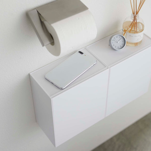 山崎実業towerウォールトイレポット＆収納ケースタワー