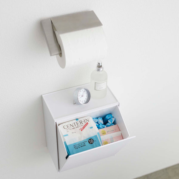 山崎実業towerウォールトイレポット＆収納ケースタワー