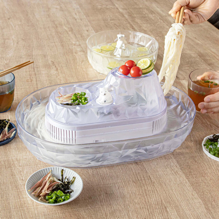 そうめん流し器M2～3人用流氷流しそうめん電池式流しそうめん機プラスチック製