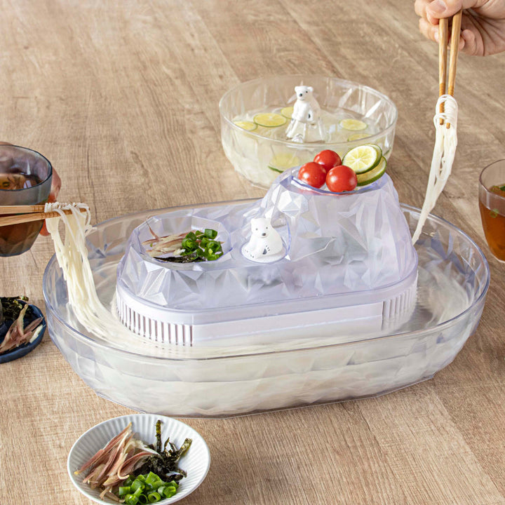 そうめん流し器M2～3人用流氷流しそうめん電池式流しそうめん機プラスチック製