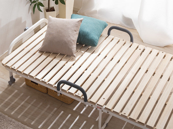 折りたたみベッド シングル 桐 すのこ ベッド キャスター 収納 – ハウジー