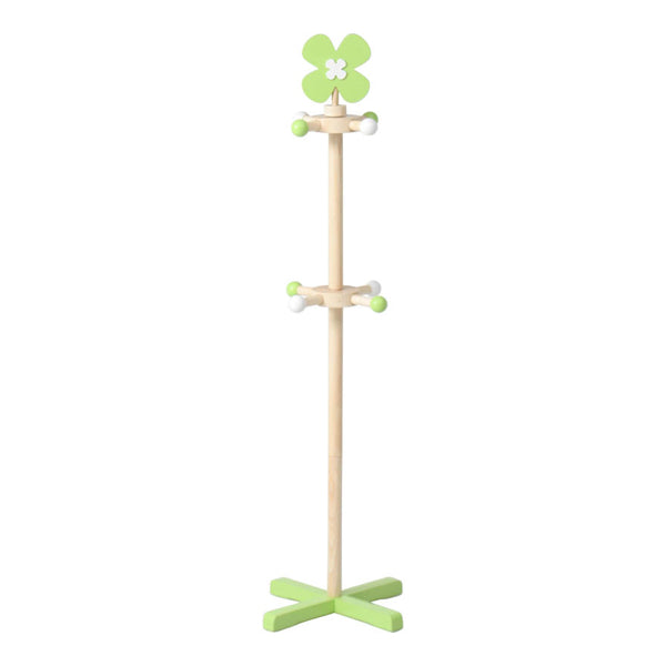 キッズハンガーポール高さ119.6cm木製クローバー制服鞄収納キッズハンガーポール