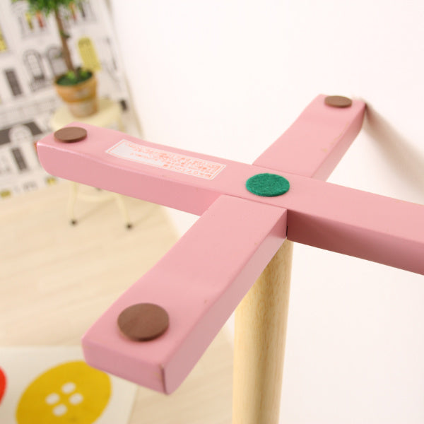 キッズハンガーポール高さ117.5cm木製ハート制服鞄収納キッズハンガーポール