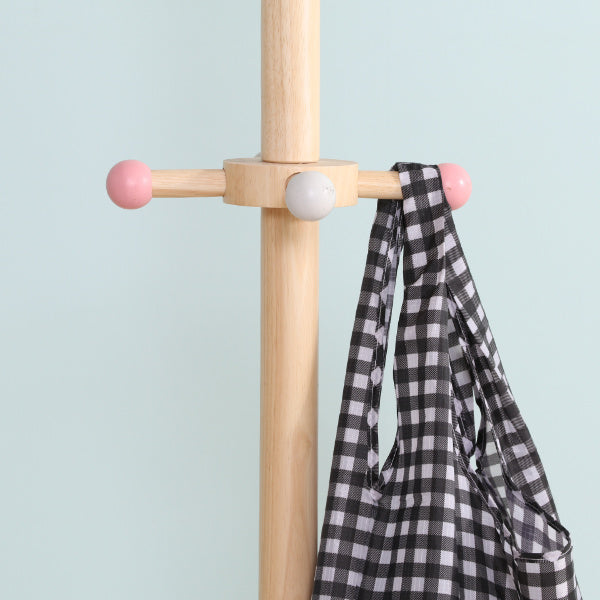 キッズハンガーポール高さ117.5cm木製ハート制服鞄収納キッズハンガーポール