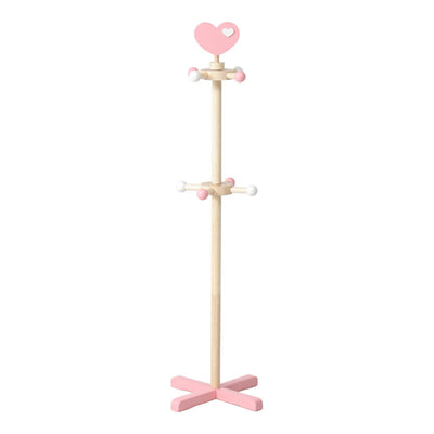 キッズハンガーポール 高さ117.5cm 木製 ハート 制服 鞄 収納 キッズ ハンガーポール