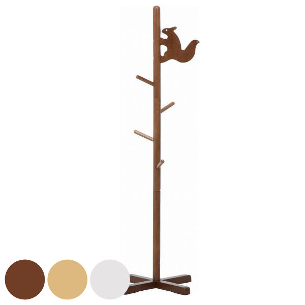 キッズハンガーポール高さ124cm木製リス制服鞄収納キッズハンガーポール