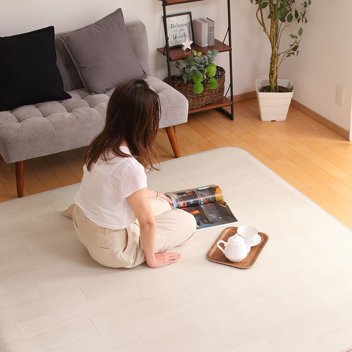 ラグ182×182cmラグマットダイニングラグオーク既製サイズ