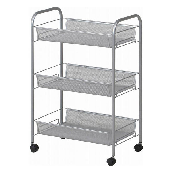 キッチンワゴン幅43.5cm3段メッシュラックキャスター付