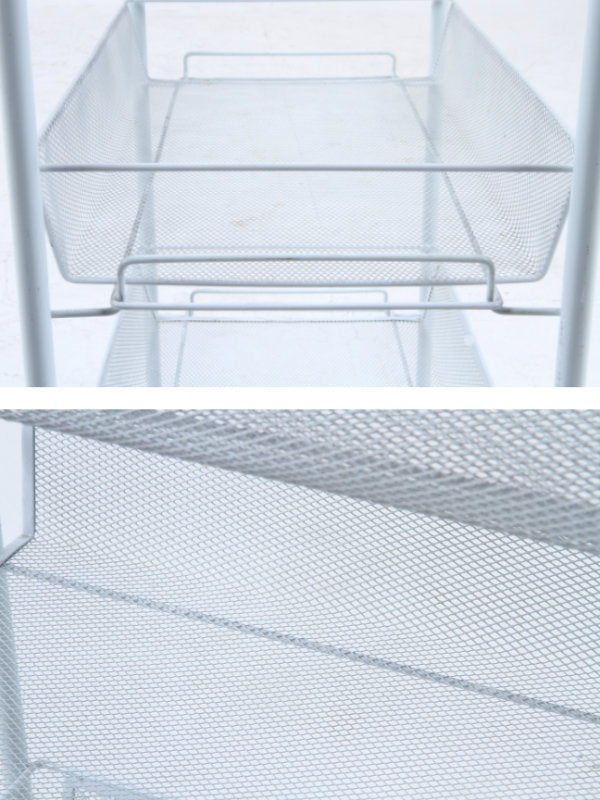 キッチンワゴン幅43.5cm4段メッシュラックキャスター付