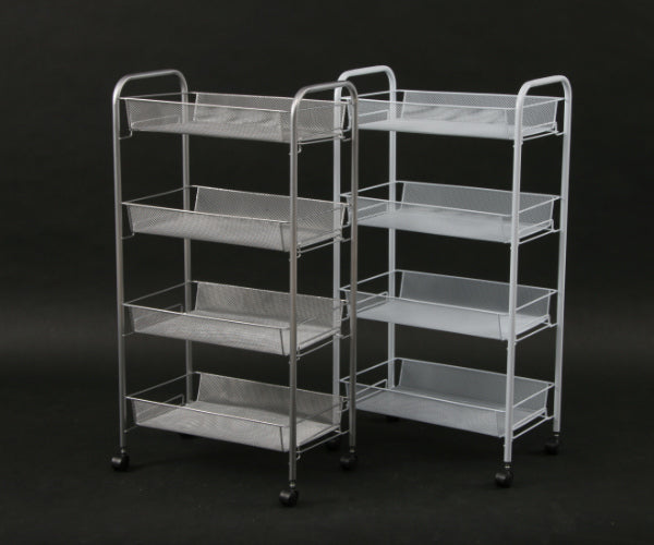 キッチンワゴン幅43.5cm4段メッシュラックキャスター付