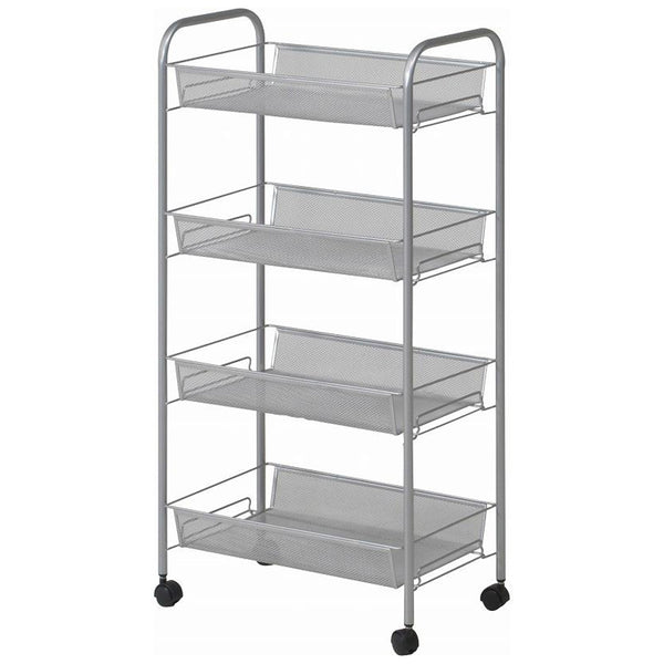キッチンワゴン幅43.5cm4段メッシュラックキャスター付