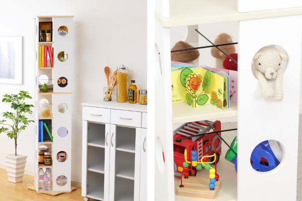 回転コミックラック幅34cm7段ブックシェルフ本棚高さ168cm