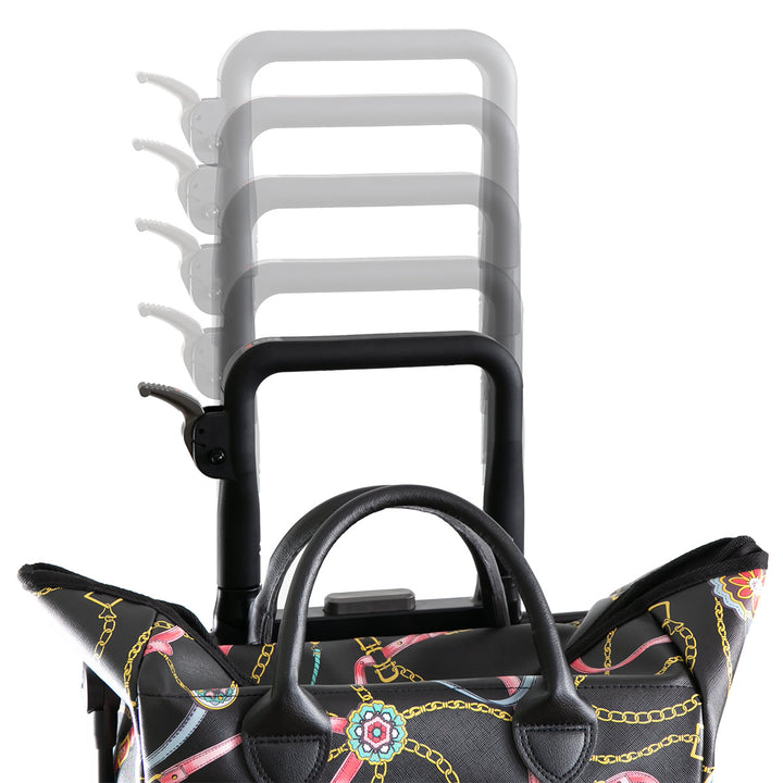 ショッピングカート4輪横押しサイドカートフリーリアン柄おしゃれ軽量