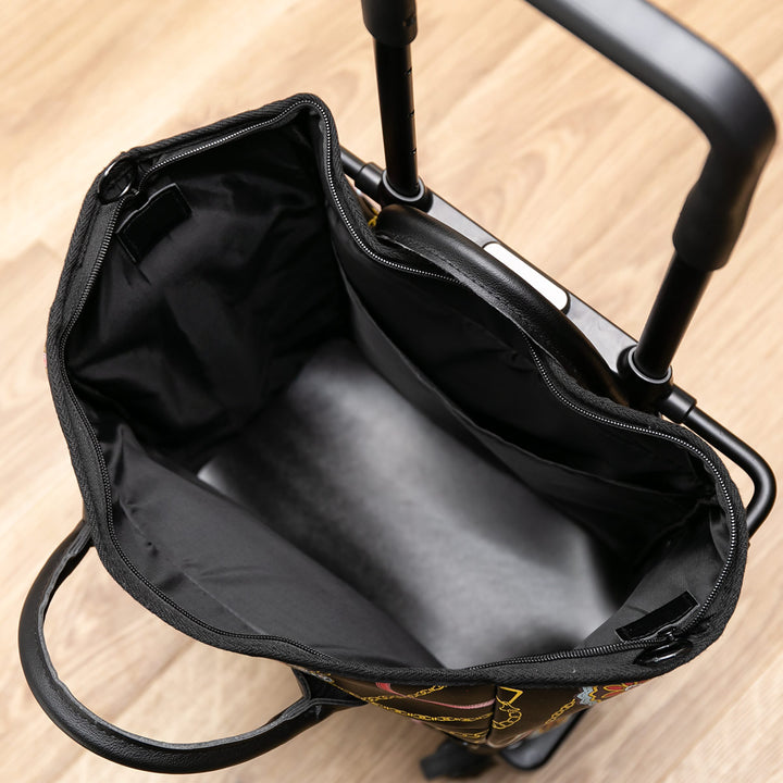 ショッピングカート4輪横押しサイドカートフリーリアン柄おしゃれ軽量