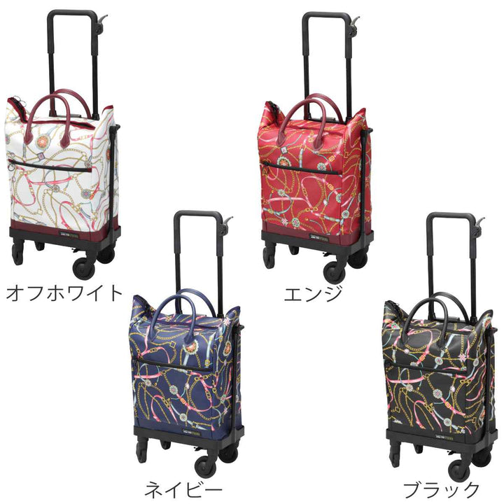 ショッピングカート4輪横押しサイドカートフリーリアン柄おしゃれ軽量