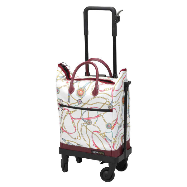 ショッピングカート4輪横押しサイドカートフリーリアン柄おしゃれ軽量