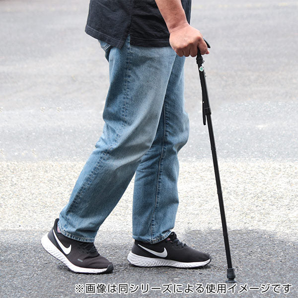 杖ステッキ折りたたみかるがもE市松模様黒男性女性おしゃれプレゼントコンパクト